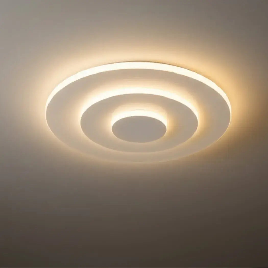 Crema Modern Nordic Round Flush Mount Ceiling Light – White Dimmable Fixture